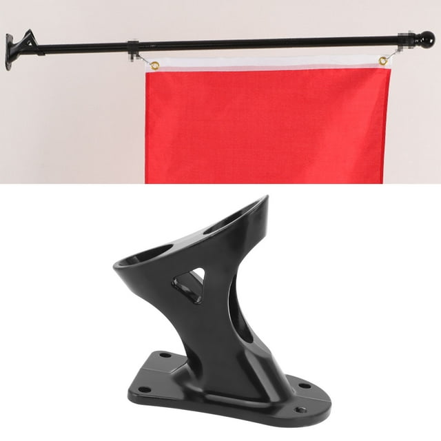 Support de Drapeau, Diamètre Intérieur 1 Po Support de Mât de Drapeau en Alliage d'Aluminium Pratique 2 Positions Antirouille Fixation Stable pour Mur Toit Rambarde Extérieure