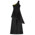 thumbnail image 4 of Miutii Women Praise Worship Dance Outfit One Shoulder Dress With Wide-leg Pants Liturgical Dancewear Black L, 4 of 7