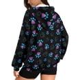 thumbnail image 2 of SCRAWLGOD Paws Violet Blue Streetwear Full-Zip Hoodies for Women Hooded Pullover Coat Long Sleeve Easy to Clean Sweatshirt with Relaxed Shoulder for Shopping Exercise, M, 2 of 7