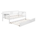 thumbnail image 3 of Twin Size Daybed, Twin Size Daybed with Trundle Bed, Wood Twin Size Bed Frame with Trundle Bed, Multifunctional Daybed, No Box Spring Needed Storage Daybed for Bedroom Living Room, 3 of 8