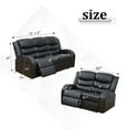 thumbnail image 2 of Leather Recliner Sofa Set, Living Room Furniture Set, Leather Reclining Sofa Recliner Couch Set for Office Home(Sofa+Loveseat,Black), 2 of 5