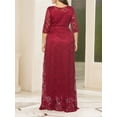 thumbnail image 4 of Gvmfive Women Plus Size Dresses Lace Half Sleeve Evening Party Formal Dress 3XL, 4 of 4