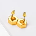 thumbnail image 6 of [Clearance] Screw Hex Nut Stud Earrings for Women Hypoallergenic Gold Plated Stainless Steel Piercing Safety Pin Earrings Jewelry Gifts for Girlfriend Wife Birthday Anniversary, 6 of 7
