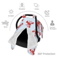 thumbnail image 3 of Car Seat Cover Baby, Cartoon Lobsters 1 Baby Car Seat Cover for Baby Boys Girls Newborn , Infant Car Seat Canopy Cover Nursing Breastfeeding Cover Warm Blanket, 3 of 7