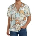 thumbnail image 3 of Xecao offers the Lovely Bear for Men's Casual Short-sleeved Shirt, a button-up collared shirt with a pocket, perfect for beach vacations and yacht travel in the XX-Large size., 3 of 7