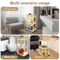 thumbnail image 4 of 3-Tier Rolling Storage Cart Small Utility Cart Organisation Cart with Lockable Wheels  Storage Rolling Trolley  Organiser Rack Cart for Kitchen Bathroom Living Room Bedroom Spaces, 4 of 7