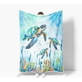 thumbnail image 3 of Turtle Blanket Sea Animal Starfish Throw Blanket Kids Blankets Throws Sea Turtle Gifts for Women Boys Girls Aqua Teal Blue Super Soft Cozy Flannel Throw Blanket for Couch Sofa Bed, 60X90IN, 3 of 5