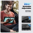 thumbnail image 4 of Dteck for Samsung Galaxy Tab A11 Plus Case 11 Inch with Screen Protector/Rotating Stand/Shoulder Strap, Heavy Duty Full Body Shockproof Cover for Samsung Galaxy Tab A11+/A11 Plus,Black+Light Blue, 4 of 6