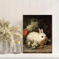 thumbnail image 2 of UXIEQU White Rabbit Flowers Canvas Wall Art 15.75x11.81 Inches, 2 of 8