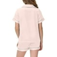 thumbnail image 3 of WOYY Little Girls Pajamas Solid Color Short Sleeve Top Shorts Sleepwear Set, Sizes 6-7Y, 3 of 3