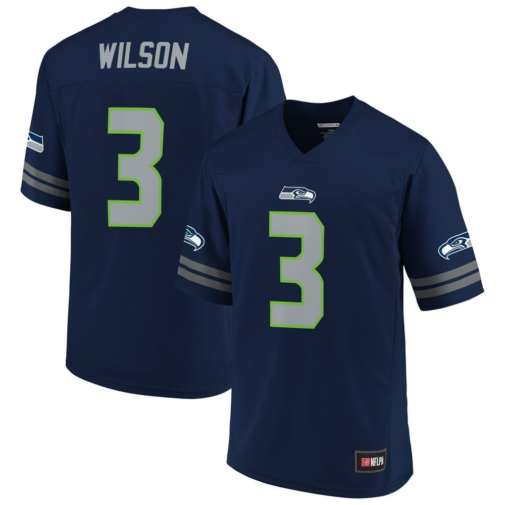 Men's NFL Pro Line by Fanatics Branded Russell Wilson College Navy ...