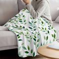 thumbnail image 6 of Flannel Throw Blanket for Couch Sofa Bed, Spring Watercolors Plants Soft Cozy Warm Fuzzy Blanket 50x60in, 6 of 9