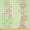 thumbnail image 2 of Ambesonne Floral Fabric by the Yard Microfiber, Echinacea Flowers Pattern, 2 Yards, Pastel Pink and Pale Green, 2 of 2