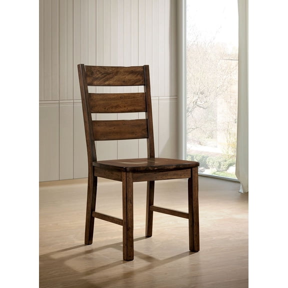 Simple Modern Slat Back Chairs Set of 4 Chairs Dining Room Furniture Walnut Color Solid wood