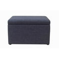 thumbnail image 1 of hometrends Faux Linen Storage Ottoman, 1 of 3