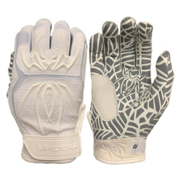 Adult Batting Gloves Pair-XL-White/White