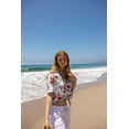 thumbnail image 6 of Cali1850 Women's Oceanside Linen Shirts Short Sleeve Printed Button Down Tie Front Top Collared Blouse, 6 of 6