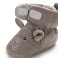 thumbnail image 3 of Baby Girls Boys Cozy Fleece Booties Elephant Design Newborn Shoes Infant Footwear (Gray Elephant, 6-12 Months), 3 of 13