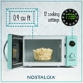 thumbnail image 6 of Nostalgia Retro 0.9 Cu. ft. 800-Watt Countertop Microwave Oven, Aqua, 6 of 6