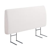 Pinmoco 4.7" Upholstered Foam Headboard Queen Bed, Height Adjustable and Ergonomic Head Board, Teddy Velvet White