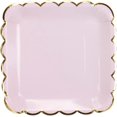 thumbnail image 1 of Geeklife Pink Paper Party Plates with Metallic Gold Border, 9 inch Paper Decorative Dessert Plates Set, 20 count, 1 of 8