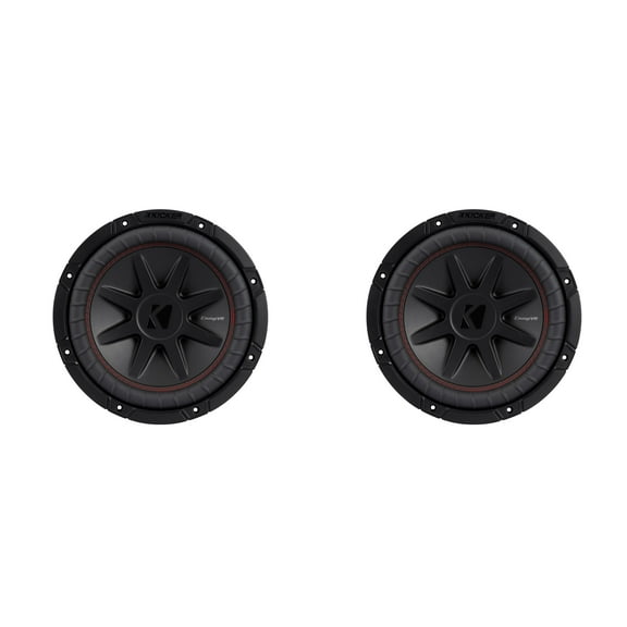 Kicker 52CVR10 CompVR 10-Inch (250mm) Subwoofer, 4-Ohm DVC Bundle