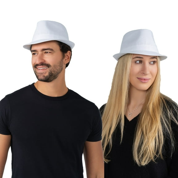 Dress Up America Unisex-Adult's White Fedora Hat
