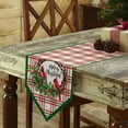thumbnail image 3 of Table Runner Dresser Scarves Christmas Cardinal Bird Holly Wreath Cotton Linen Burlap Table Cover Vintage Rustic Tartan Grid Table Runners for Family Kitchen Dining Holiday Party Banquet Decor, 3 of 5