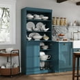 thumbnail image 5 of Palace Imports 100% Solid Wood 32" Kitchen Pantry Cabinet with Solid Doors, Teal Blue, 5 of 6