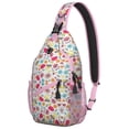 thumbnail image 1 of Colorful Artistic Sling Backpack with Fashionable Pop Art Design, Lightweight Crossbody Bag Featuring Rainbow Gradient and Psychedelic Elements for Daily Use, 1 of 6
