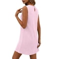 thumbnail image 5 of Rutainlusire Womens Summer Dresses Women's Summer Solid Color Sleeveless Ruched Round Neck Loose Waist Dress Pink M, 5 of 6