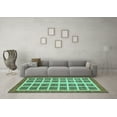 thumbnail image 3 of Ahgly Company Indoor Round Abstract Turquoise Blue Modern Area Rugs, 6' Round, 3 of 4