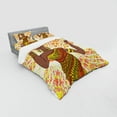 thumbnail image 3 of Ambesonne African Bedding Set 3 Pcs, Dancing Woman Hand Drawing, Twin XL, Green Red Yellow, 3 of 3