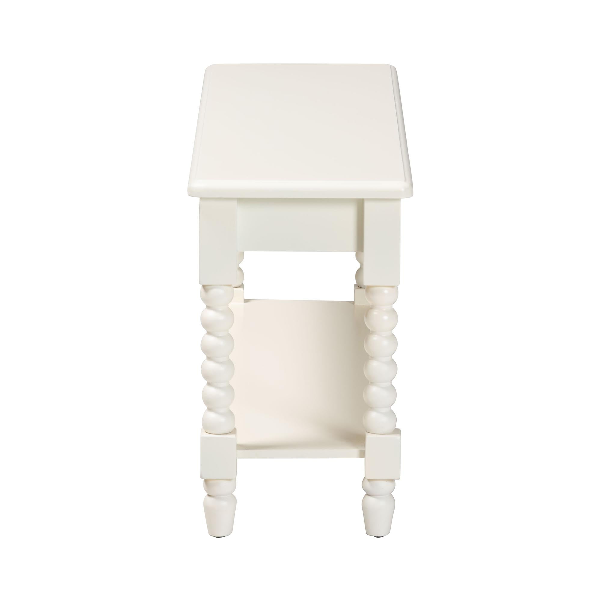 Baxton Studio Bayard Mid-Century Bench, White