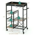 thumbnail image 2 of Gymax 4-Tier Kitchen Bar Cart Rolling Serving Trolley Wine Rack Removable Tray Basket, 2 of 10