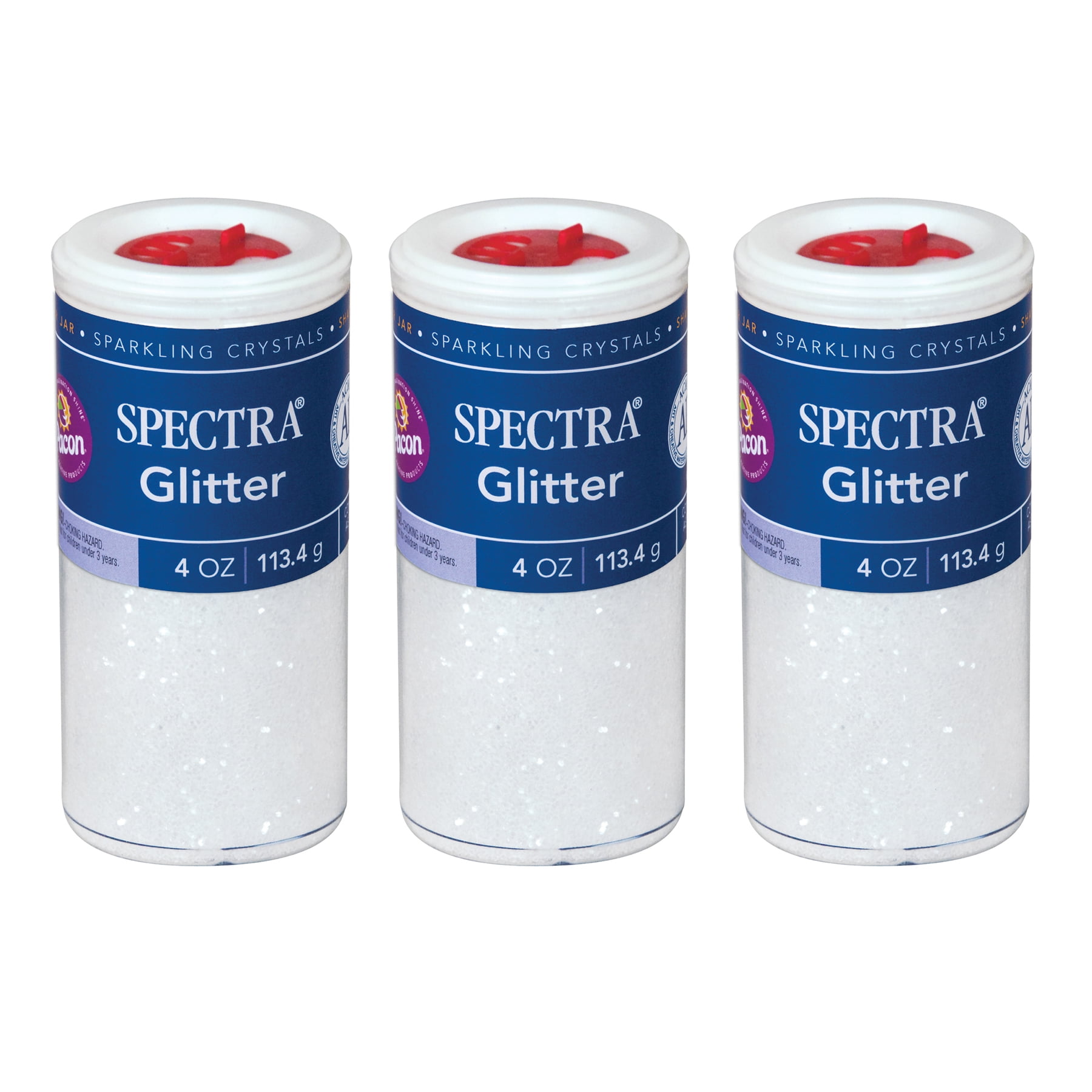 Spectra® Glitter Sparkling Crystals, 6 Assorted Color Jars, 4 Oz