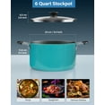 thumbnail image 4 of Cook N Home Nonstick Stockpot with Lid 6-Quarts, Professional Cooking Soup Pot, Casserole Cookware, Turquoise, 4 of 7