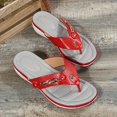 thumbnail image 4 of Platform Flip Flops for Women 2026 Comfortable Wide Width Dressy Soft Toe Wedge Sandals Lightweight Casual Summer Shoes 1-Red Size 5.5, 4 of 6