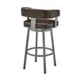 thumbnail image 6 of Armen Living Cohen30" Bar Height Swivel Bar Stool in Java Silver Finish and Chocolate Faux Leather, 6 of 10