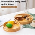 thumbnail image 2 of Round Bamboo Serving Tray with Handles - Versatile, Bamboo Storage Tray for Home, Kitchen, Party, 2 of 7
