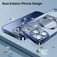 thumbnail image 3 of Dteck for iPhone 14 Plus Case with Full Camera Lens Protector,Compatible with MagSafe,Slim Fit Yellowing Resistant Anti-Scratch Back Clear Plating Magnetic Phone Case for iPhone 14 Plus,Purple, 3 of 8