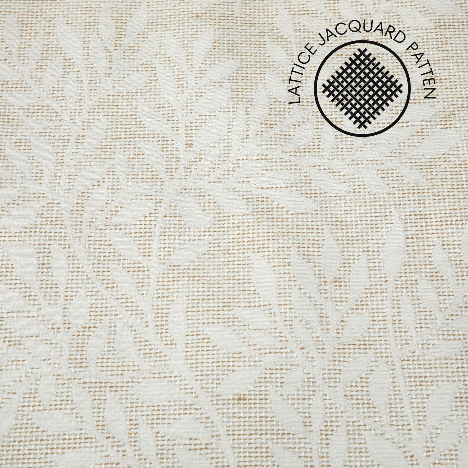 Mainstays Blackout Jacquard Curtain Panel Pair, Set of 2, Beige Botanical, 37 in W x 95 in L