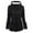 Black, variant on Women's Solid Color Long Sleeved Hooded Cow Horn Buttoned Jacket Jacket, Unique Design, Comfortable Fit, Ideal for Casual Outings and Seasonal Fashion,Black 2XL