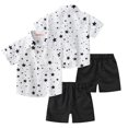 thumbnail image 2 of HAOYUNL Boys Girls 2Pcs Clothes for Kids Toddler Baby Outfit 1T 2T 3T 4T 5T 6T 7T Spring Summer Cartoon Printed Shirt +Shorts Set, 2 of 10