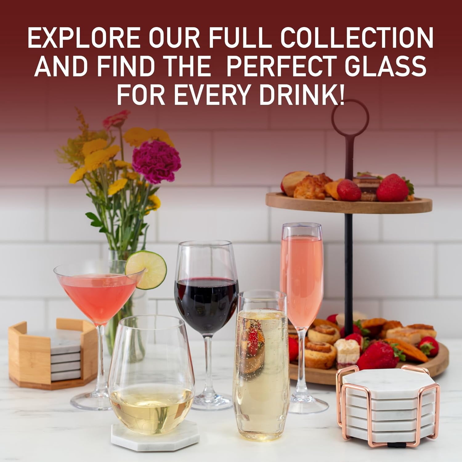 D'Eco Unbreakable 20 oz Wine Glasses (Set of 8) - 100% Tritan Reusable Shatterproof Clear Glassware - Perfect Cocktail Glasses for Hosting Parties Outdoors & Indoor - Wedding Gift Idea