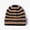 Khaki, variant on Fesfesfes Winter Knitted Hats For Men And Women Striped Curled Edgeless Cold Hat Women's Outdoor Warmth Thick Hat