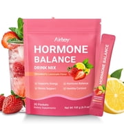 HORMONE BALANCE Drink Mix - Shatavari, Myo-Inositol, Rhodiola Rosea, Vitamin C, Magnesium, Theobromine - Hormone Balance & Stress Support, Strawberry Lemon - 30 Packets