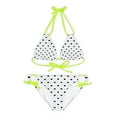 thumbnail image 2 of Chic and Playful: Black and White Hearts Dot Strappy Bikini Set, 2 of 9