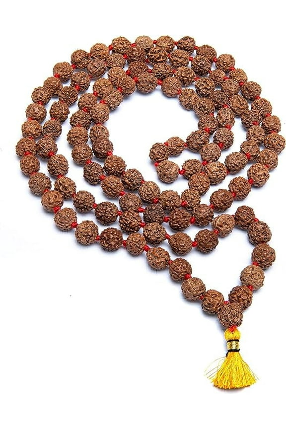 Rudraksh Mala-5face- Himalayan Rudraksha Seeds Ornament Rosary Japa Mala Necklace Mala Beads