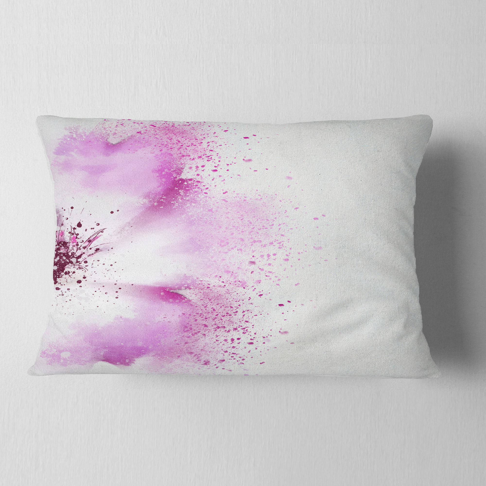 Designart Abstract Purple Daisy Flower - Flowers Throw Pillowwork - 12x20